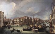The Grand Canal With The Rialto Bridge In The Background - (Giovanni Antonio Canal) Canaletto