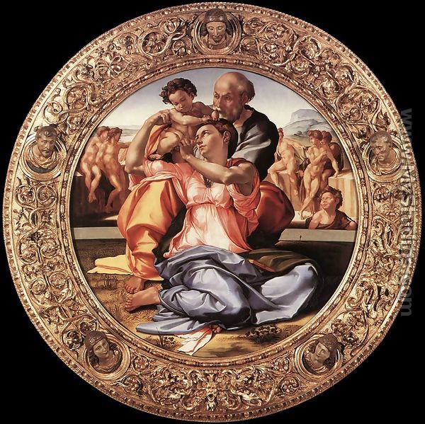 The Doni Tondo (framed) c. 1506 - Michelangelo Buonarroti