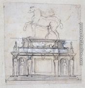 Design For A Statue Of Henry II Of France On Horseback - Michelangelo Buonarroti