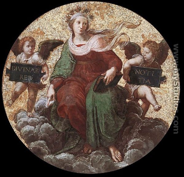 The Stanza Della Segnatura Ceiling  Theology - Raphael