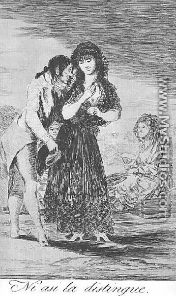 Caprichos  Plate 7  Even Thus He Cannot Make Her Out - Francisco De Goya y Lucientes