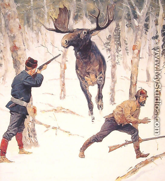 The Moose Hunt - Frederic Remington