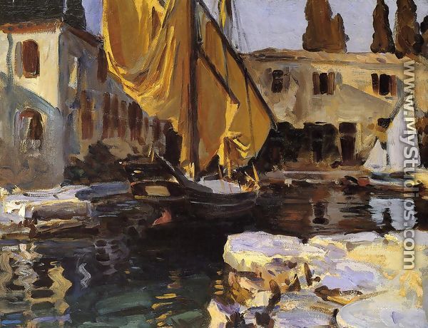 Boat With The Golden Sail  San Vigilio - John Singer Sargent