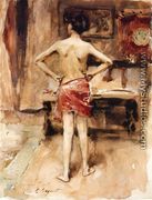 The Model  Interior With Standing Figure - John Singer Sargent