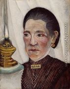 Portrait Of The Artist's Second Wife With A Lamp - Henri Julien  Rousseau
