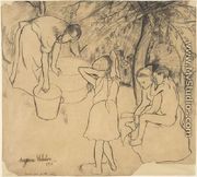 Drawing For The Drypoint Childrens Bath In The Garden - Suzanne Valadon