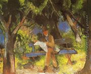 Man Reading in a Park (Lesender Mann im Park)  1914 - August Macke