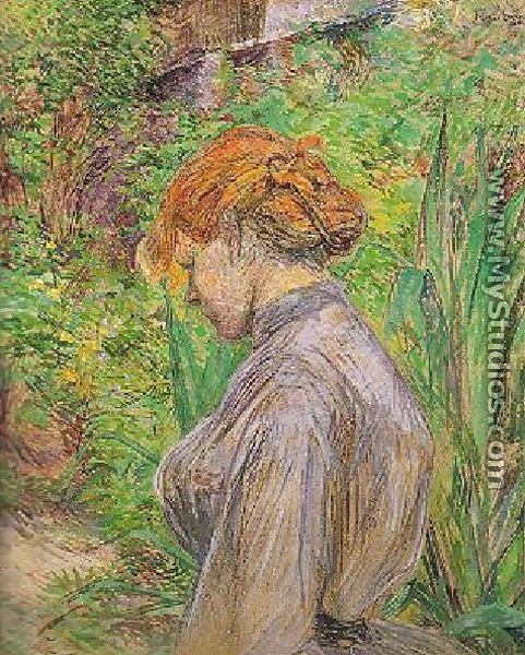 Red Headed Woman In The Garden Of Monsieur Foret - Henri De Toulouse-Lautrec