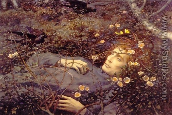 Oh Whats That In The Hollow - Edward Robert Hughes R.W.S.