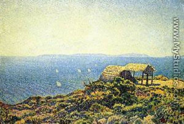 Ile Du Levant View From Cape Benat Brittany - Theo Van Rysselberghe