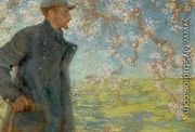 A French Soldier Under A Blossom Tree - Lucien Levy-Dhurmer