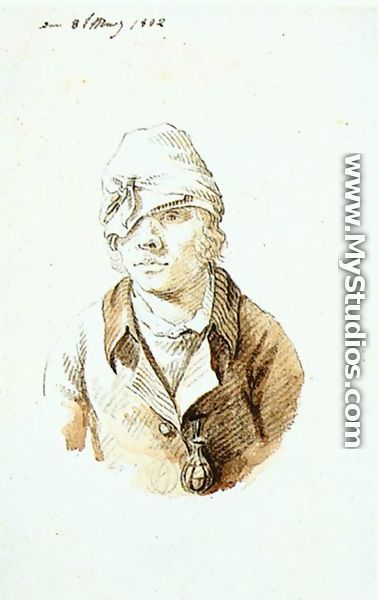 Self Portrait With Cap And Sighting Eye Shield 1802 - Caspar David Friedrich