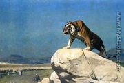 Tiger On The Watch Ii - Jean-Léon Gérôme