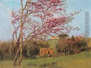 Landscape Of A Blossoming Red Almond - John William Godward