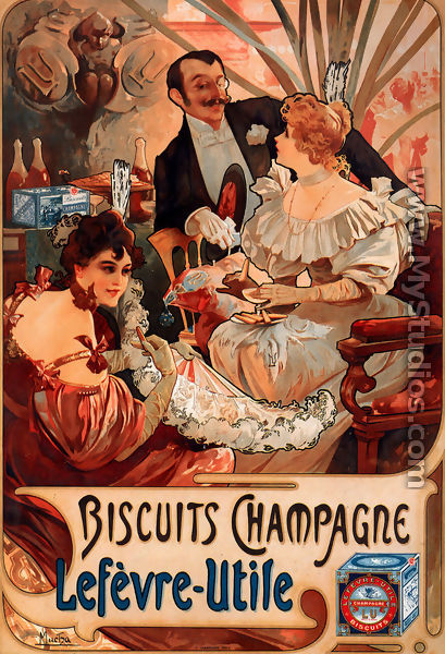 Biscuits Champagne Lefevre Utile - Alphonse Maria Mucha