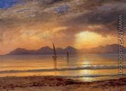 Sunset Over A Mountain Lake2 - Albert Bierstadt