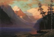 Evening Glow  Lake Louise - Albert Bierstadt