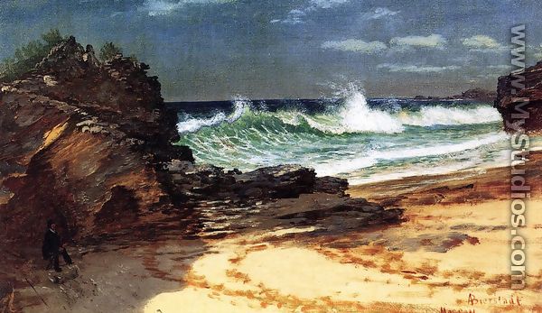 Beach At Nassau - Albert Bierstadt