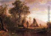 Indian Encampment  Late Afternoon - Albert Bierstadt