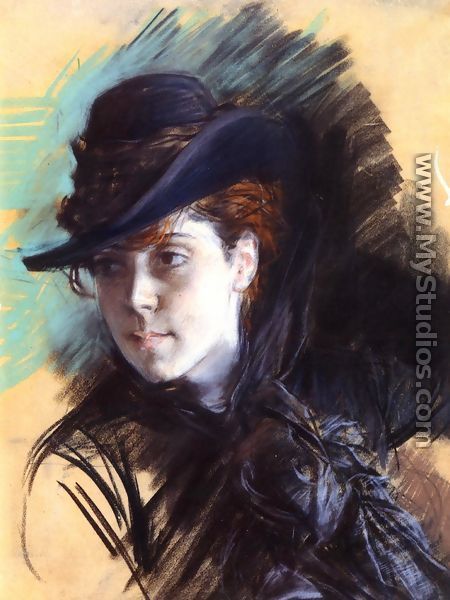 Girl In A Black Hat - Giovanni Boldini
