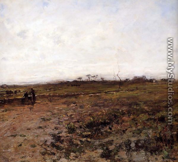 Landscape With Two Peasant Women - Jean-Francois Millet