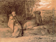 Shepherdesses Seated In The Shade - Jean-Francois Millet