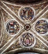 The Ceiling With Four Medallions - Pietro Vannucci Perugino