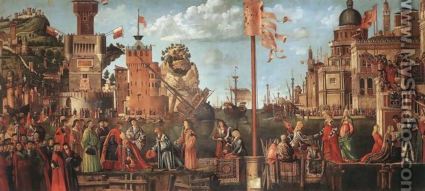 Meeting of the Betrothed Couple and the Departure of the Pilgrims 1495 - Vittore Carpaccio