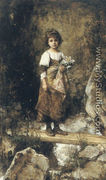 A Peasant Girl On A Footbridge - Alexei Alexeivich Harlamoff