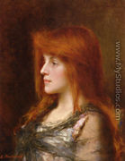 Portrait Of A Young Beauty - Alexei Alexeivich Harlamoff