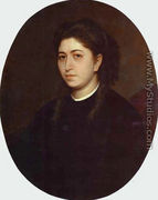 Portrait Of A Young Woman Dressed In Black Velvet - Ivan Nikolaevich Kramskoy