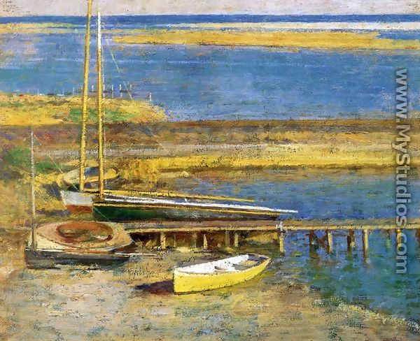 Boats At A Landing - Theodore Robinson