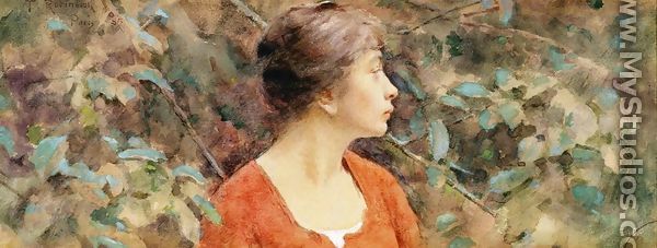 Lady In Red - Theodore Robinson
