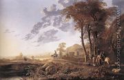 Evening Landscape with Horsemen and Shepherds 1655-60 - Aelbert Cuyp