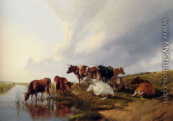 Evening In The Meadows - Thomas Sidney Cooper