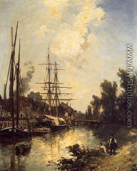Boats Dockside - Johan Barthold Jongkind