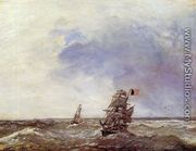 Ships At Sea - Johan Barthold Jongkind