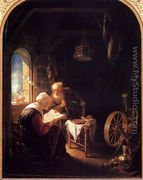 The Bible Lesson  Or Anne And Tobias - Gerrit Dou