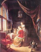 The Lady At Her Dressing Table - Gerrit Dou