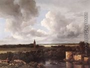 An Extensive Landscape with a Ruined Castle and a Village Church 1665-72 - Jacob Van Ruisdael