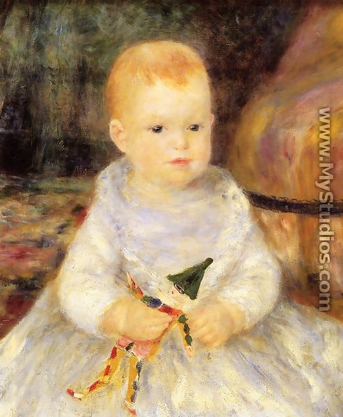 Child With Punch Doll Aka Pierre De La Pommeraye - Pierre Auguste Renoir