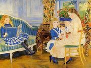 Childrens Afternoon At Wargemont Aka Marguerite  Lucie And Marthe Barard - Pierre Auguste Renoir