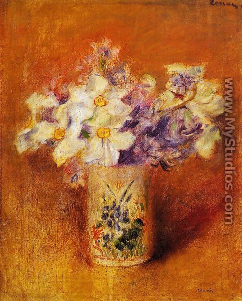 Flowers In A Vase6 - Pierre Auguste Renoir