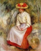 Gabrielle In A Straw Hat - Pierre Auguste Renoir