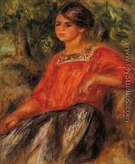 Gabrielle In The Garden At Cagnes - Pierre Auguste Renoir
