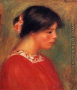 Head Of A Woman In Red - Pierre Auguste Renoir
