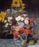 Mixed Flowers In An Earthenware Pot - Pierre Auguste Renoir