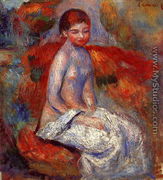 Nude Seated In A Landscape - Pierre Auguste Renoir