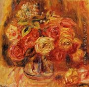 Roses In A Vase5 - Pierre Auguste Renoir