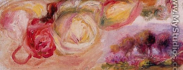 Roses With A Landscape7 - Pierre Auguste Renoir
